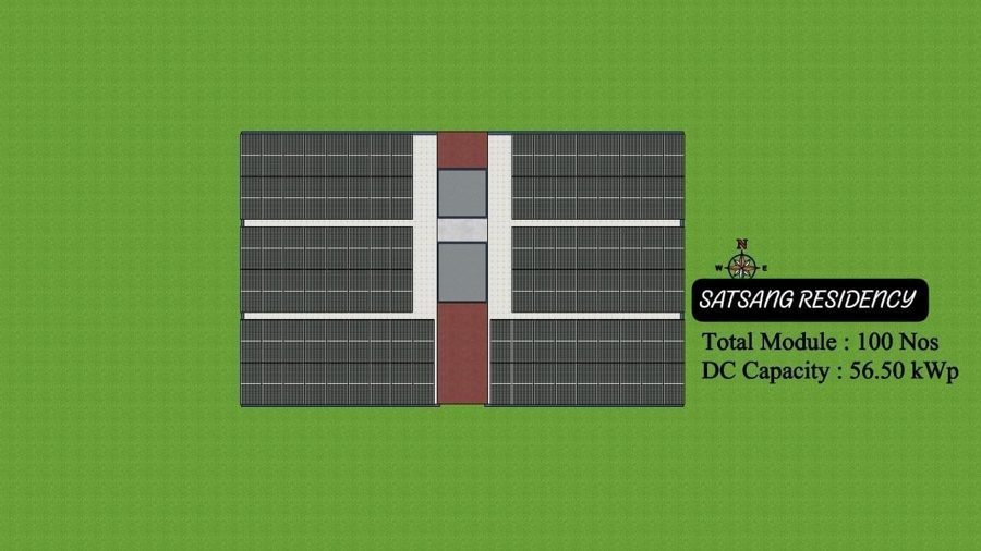 Sample rooftop solar panel array layout